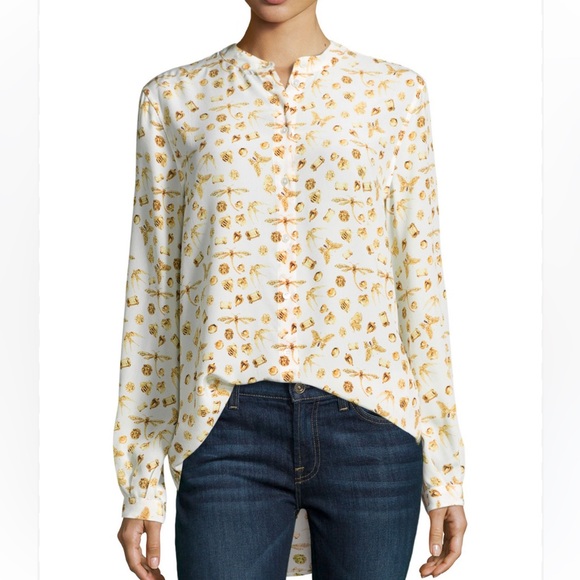 Equipment Silk Blouse Henri Gems and Insect Print Size Medium - Picture 1 of 6